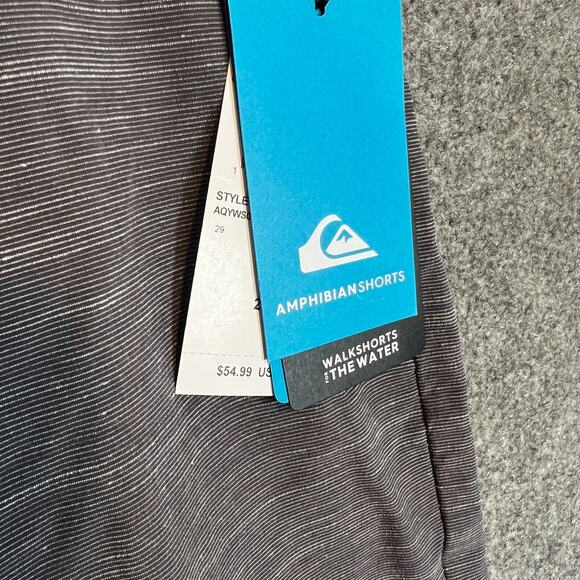 Quiksilver Board Shorts Swim Trunks Mens 29 Gray Regular Fit Amphibian NEW - Picture 4 of 10